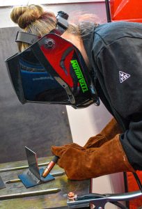 Homeschooled student Gracie Knecht is learning welding as a student at Ottawa County Skilled Trades Academy.